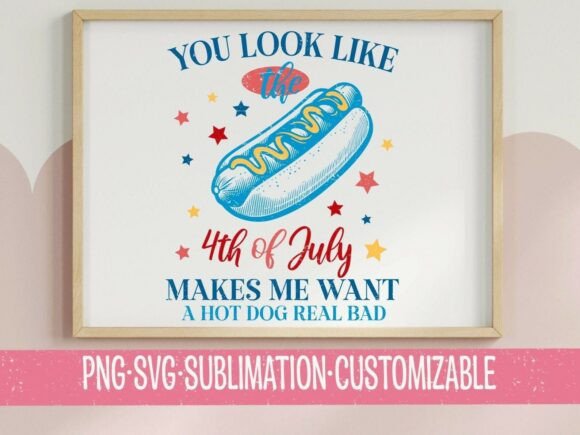 4th of July Hot Dog Funny SVG