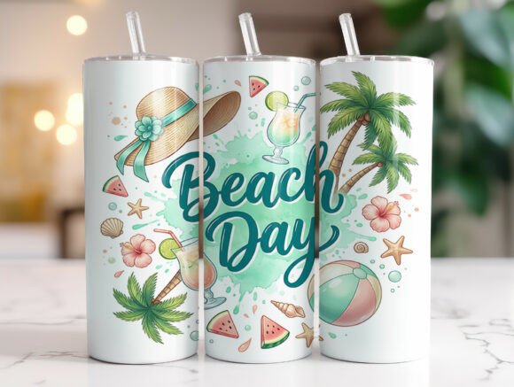 Beach Day Tropical Summer 20oz Tumbler