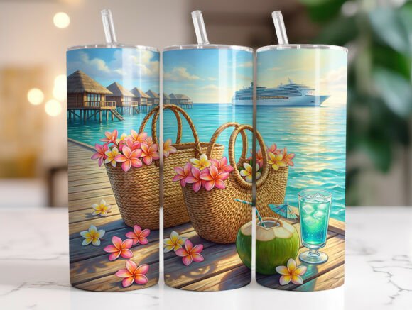 Beach Vacation Paradise 20oz Tumbler PNG