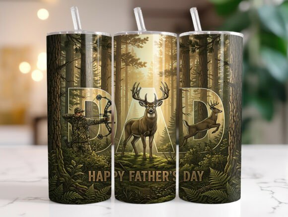 Camo Deer Father’s Day Tumbler Wrap
