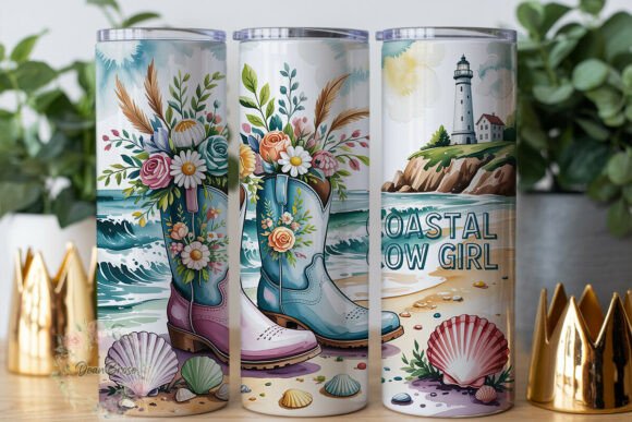 Coastal Cowgirl Blue Floral 20oz Tumbler