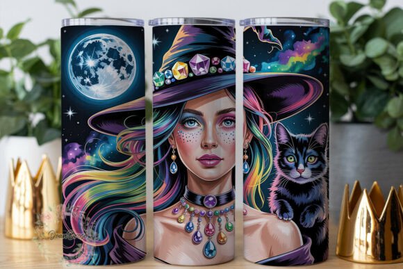 Cosmic Witch Black Cat 20oz Tumbler Wrap