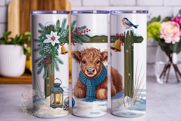 Cozy Highland Cow Winter 20oz Tumbler