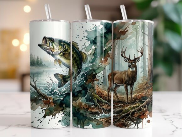 Fishing Hunting Tumbler Wrap Sublimation