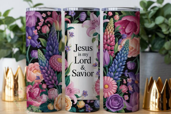Floral Jesus My Lord Savior 20oz Tumbler
