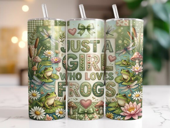 Frog Lover Patchwork 20oz Tumbler Wrap