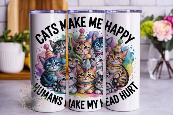Funny Cats Quote 20oz Tumbler Wrap