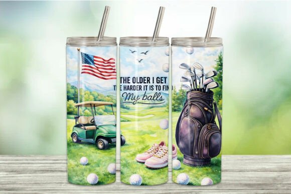 Funny Golf Tumbler Wrap 20oz Skinny