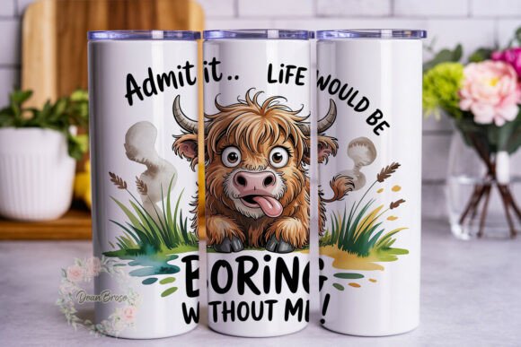 Funny Highland Cow 20oz Tumbler Wrap
