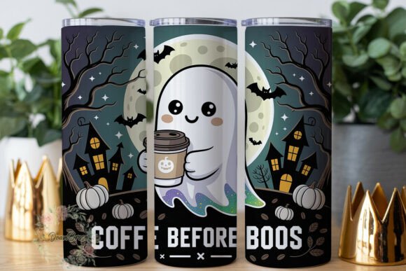 Ghost Coffee Halloween 20oz Tumbler Wrap
