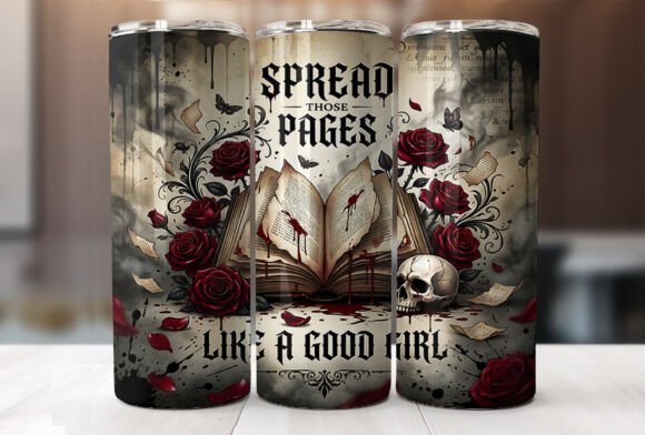 Gothic Romantasy Book Lover Tumbler Wrap