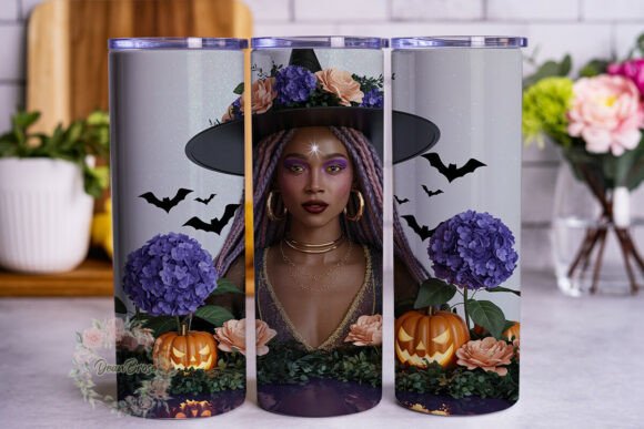 Gothic Witch Purple Roses 20oz Tumbler