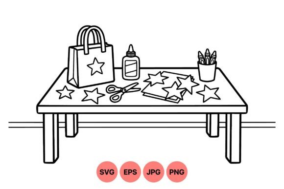 Kids Craft Table SVG Design