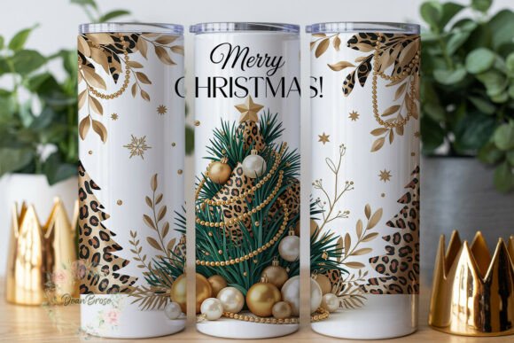 Leopard Christmas Tree 20oz Tumbler Wrap