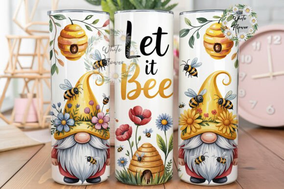 Let It Bee Honey Gnome 20oz Tumbler Wrap