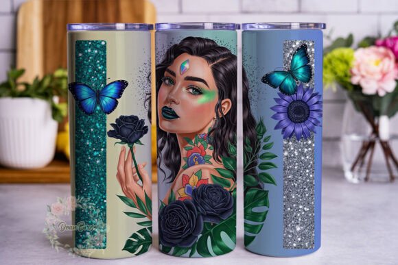 Mysterious Floral Woman 20oz Tumbler