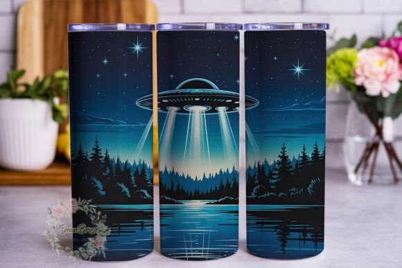 Mysterious Lake UFO Night 20oz Tumbler