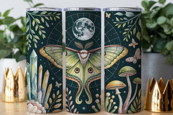 Mystical Luna Moth Celestial Tumbler