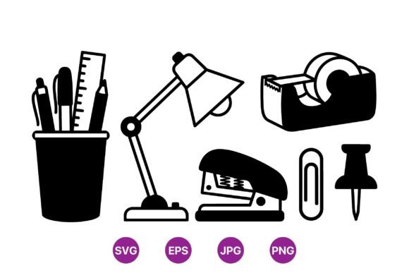 Office Desk Essentials SVG Pack