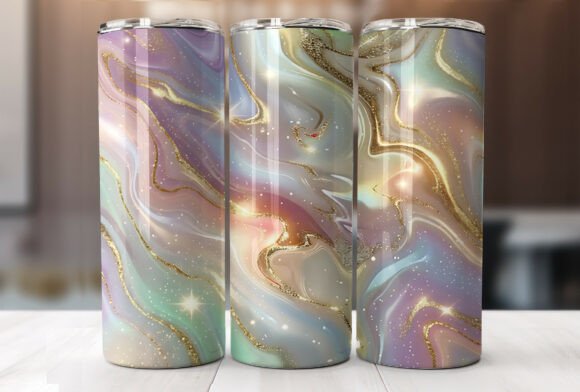 Opal and Gold Glitter 20oz Tumbler Wrap