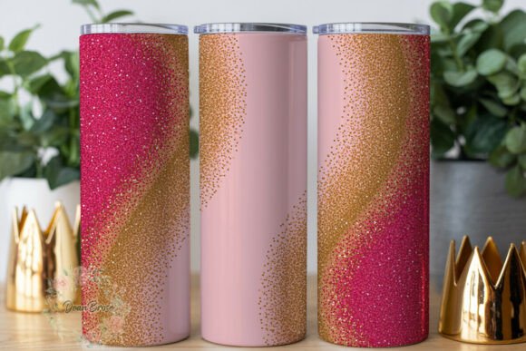 Pink Gold Glitter Ombre 20oz Tumbler