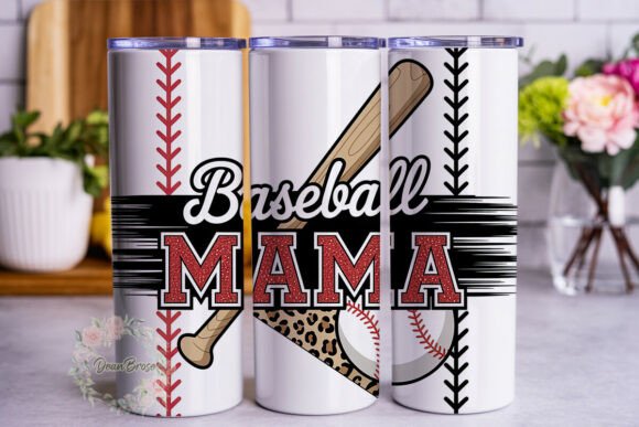 Red Glitter Baseball MAMA 20oz Tumbler