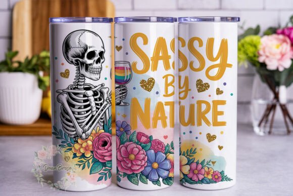 Sassy Skeleton Wine 20oz Tumbler Wrap