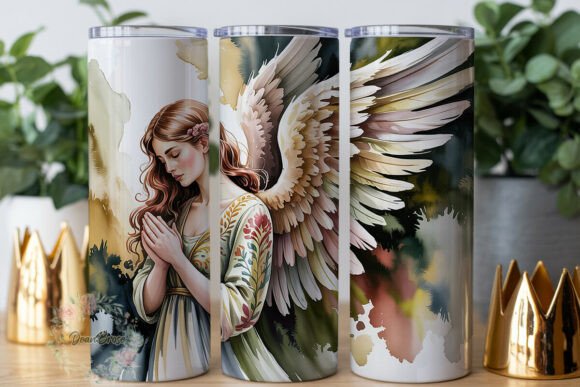 Serene Angel Watercolor 20oz Tumbler