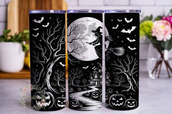 Spooky Witch Night Halloween Tumbler PNG