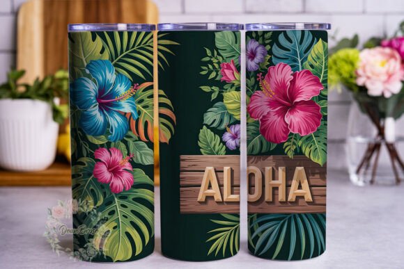 Vibrant Tropical Hibiscus 20oz Tumbler