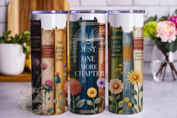Vintage Books Floral 20oz Tumbler Wrap